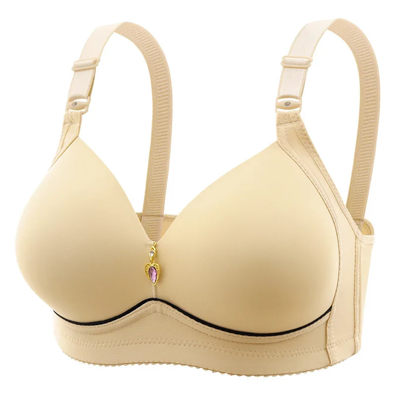 Nuevo sujetador de talla grande para mujer sin varillas, cómodo y transpirable, sujetador de reunión para mujer, correa ajustable, ropa interior de copa fina para mujer