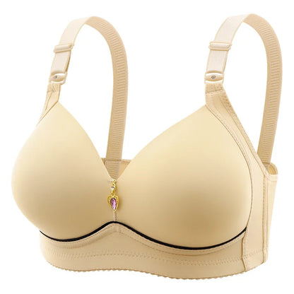 Nuevo sujetador de talla grande para mujer sin varillas, cómodo y transpirable, sujetador de reunión para mujer, correa ajustable, ropa interior de copa fina para mujer