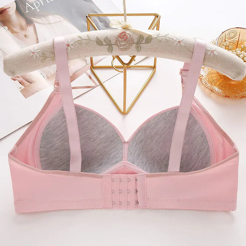 Nuevo sujetador de talla grande para mujer sin varillas, cómodo y transpirable, sujetador de reunión para mujer, correa ajustable, ropa interior de copa fina para mujer