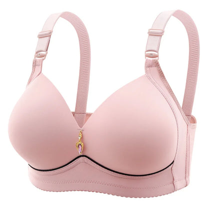 Nuevo sujetador de talla grande para mujer sin varillas, cómodo y transpirable, sujetador de reunión para mujer, correa ajustable, ropa interior de copa fina para mujer