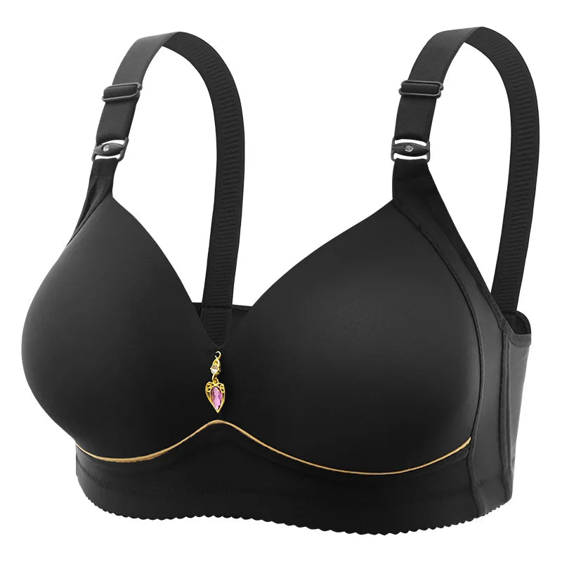 Nuevo sujetador de talla grande para mujer sin varillas, cómodo y transpirable, sujetador de reunión para mujer, correa ajustable, ropa interior de copa fina para mujer