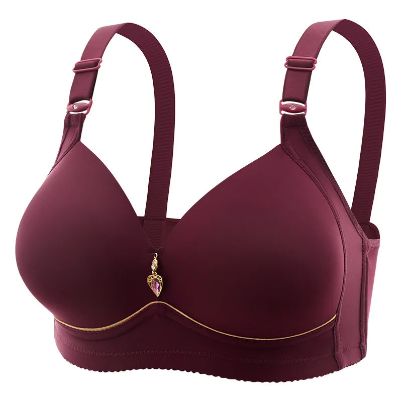 Nuevo sujetador de talla grande para mujer sin varillas, cómodo y transpirable, sujetador de reunión para mujer, correa ajustable, ropa interior de copa fina para mujer