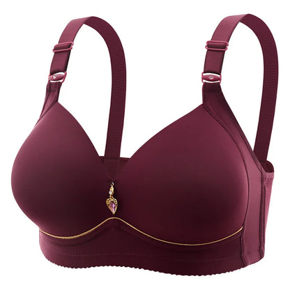 Nuevo sujetador de talla grande para mujer sin varillas, cómodo y transpirable, sujetador de reunión para mujer, correa ajustable, ropa interior de copa fina para mujer