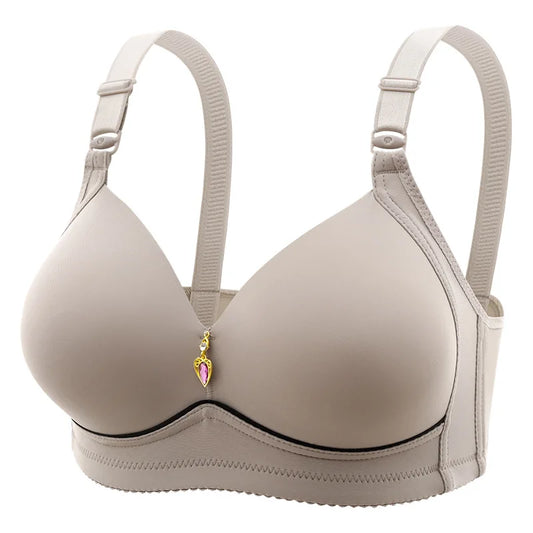 Nuevo sujetador de talla grande para mujer sin varillas, cómodo y transpirable, sujetador de reunión para mujer, correa ajustable, ropa interior de copa fina para mujer