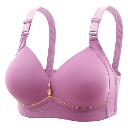 Nuevo sujetador de talla grande para mujer sin varillas, cómodo y transpirable, sujetador de reunión para mujer, correa ajustable, ropa interior de copa fina para mujer